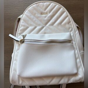 Aldo White Quilted Backpack